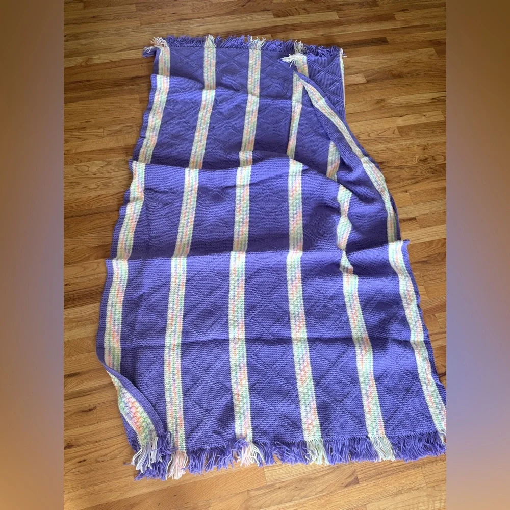 Purple and Multicolor Knit Quilt